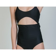 Black Front-cut monokini